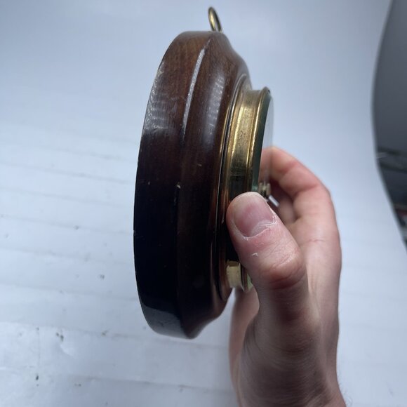 Vintage Compass Wood Framed Weather Barometer Germany Nautical DECOR ONLY - Picture 5 of 13